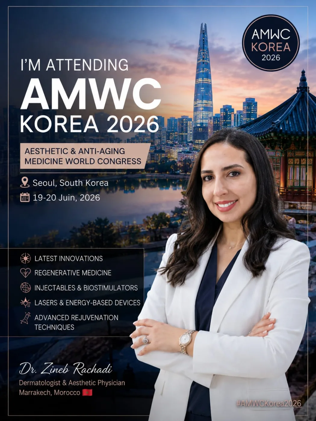 Participation du Dr Zineb Rachadi à l’AMWC Korea 2026